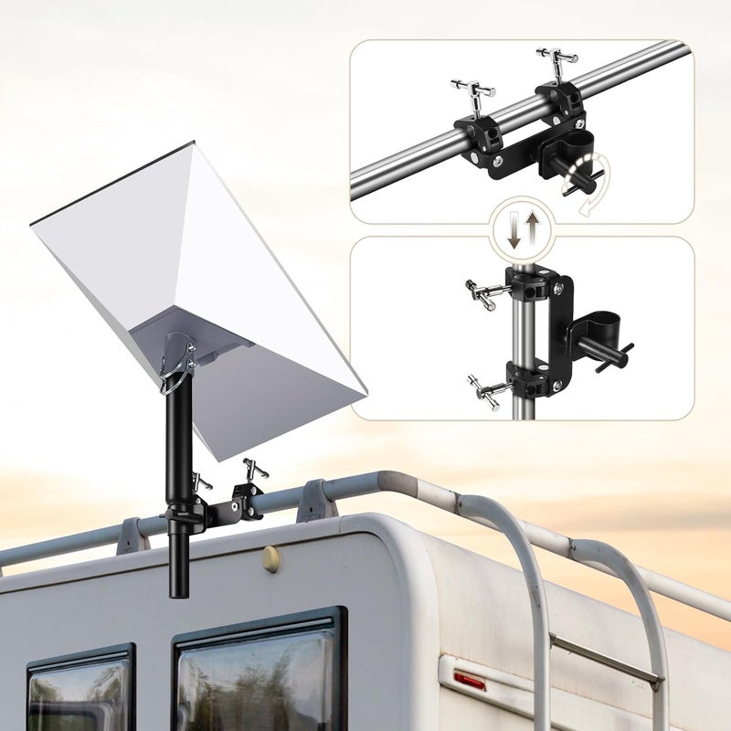 GADFISH Gen 3 Starlink Mount for RV Ladder & Roof Rack, Adjustable With Pipe Adapter for Pole/Roof/Camper/Railing Use, Compatible With Starlink Gen3 - Image 1